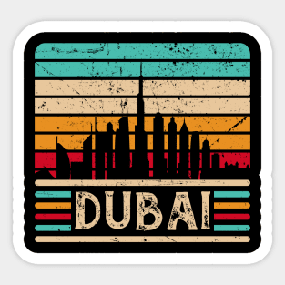 Dubai Skyline Vintage United Arab Emirates Sticker